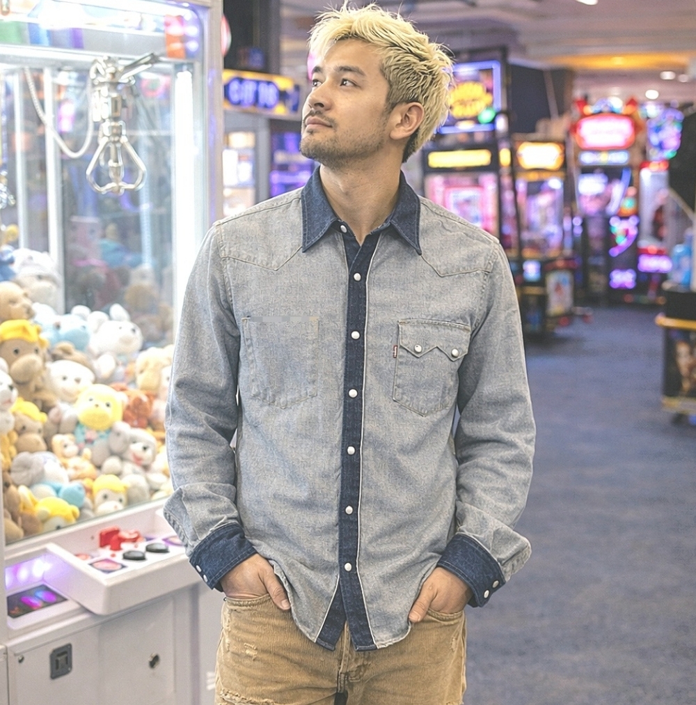 Levi's × Beams Inside-Out Selvedge Western Pearl Snap Shirt Reverse "Big E"